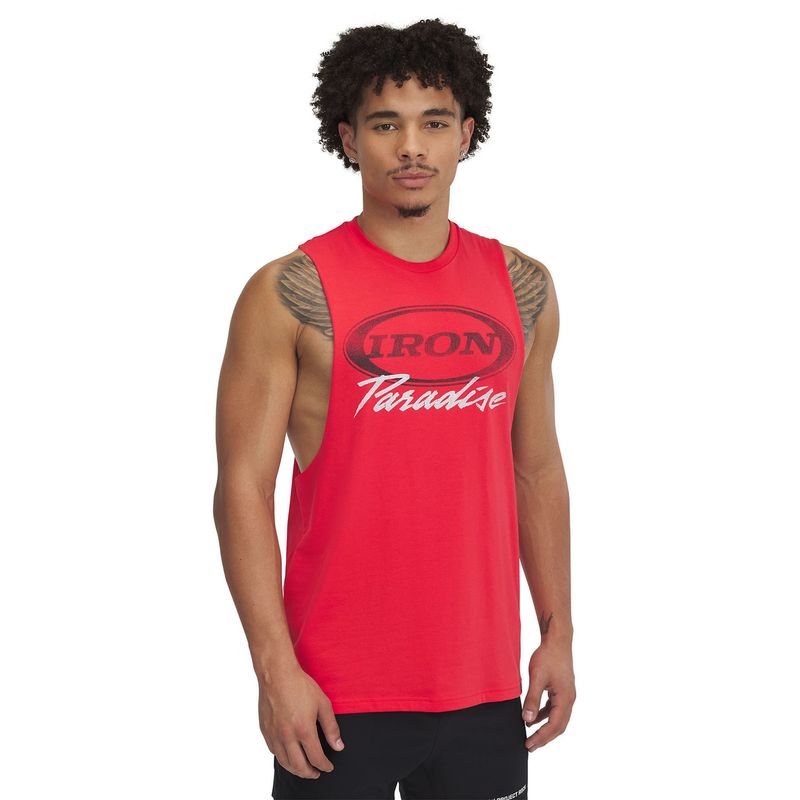 UNDER ARMOUR - Polera Sin Mangas Project Rock Rojo Hombre UNDER ARMOUR