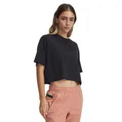 UNDER ARMOUR - Polera Manga Corta UA Rival Mujer Negro
