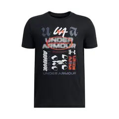 UNDER ARMOUR - Polera Manga Corta UA Para Niños Negro
