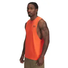 UNDER ARMOUR - Polera Sin Mangas Leftchest Hombre Naranja