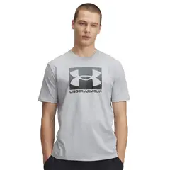 UNDER ARMOUR - Polera Manga Corta Boxed Hombre Gris UNDER ARMOUR.-