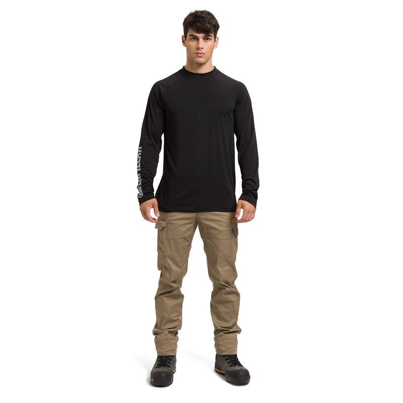 CAT - Polera Lightweight Cooling Crew Hombre Negra CAT