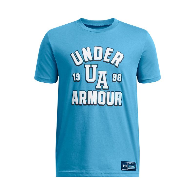UNDER ARMOUR - Polera Manga Corta UA Varsity Niño Azul UNDER ARMOUR