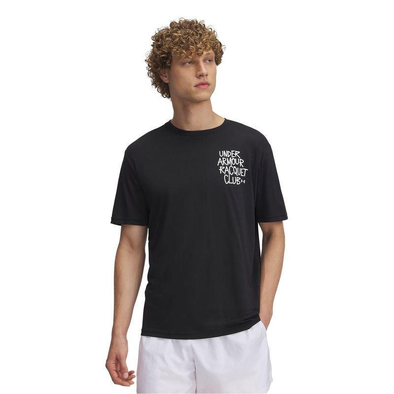 UNDER ARMOUR - Polera Manga Corta UA Racquet Hombre Negro UNDER ARMOUR