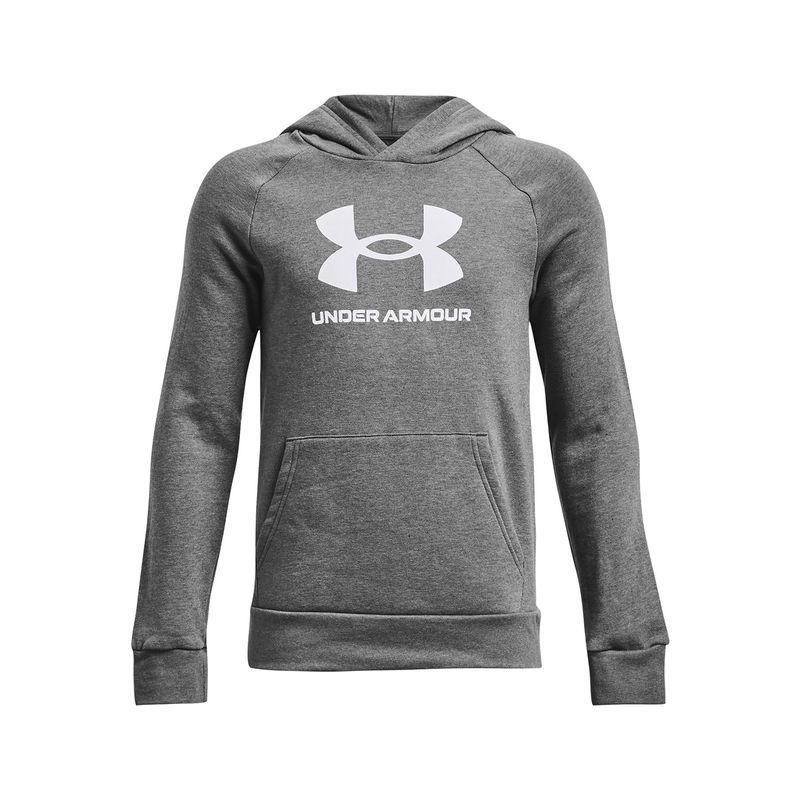 UNDER ARMOUR - Polerón UA Rival fleece gris para niños UNDER ARMOUR.