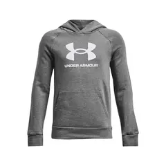 UNDER ARMOUR - Polerón UA Rival fleece gris para niños UNDER ARMOUR.