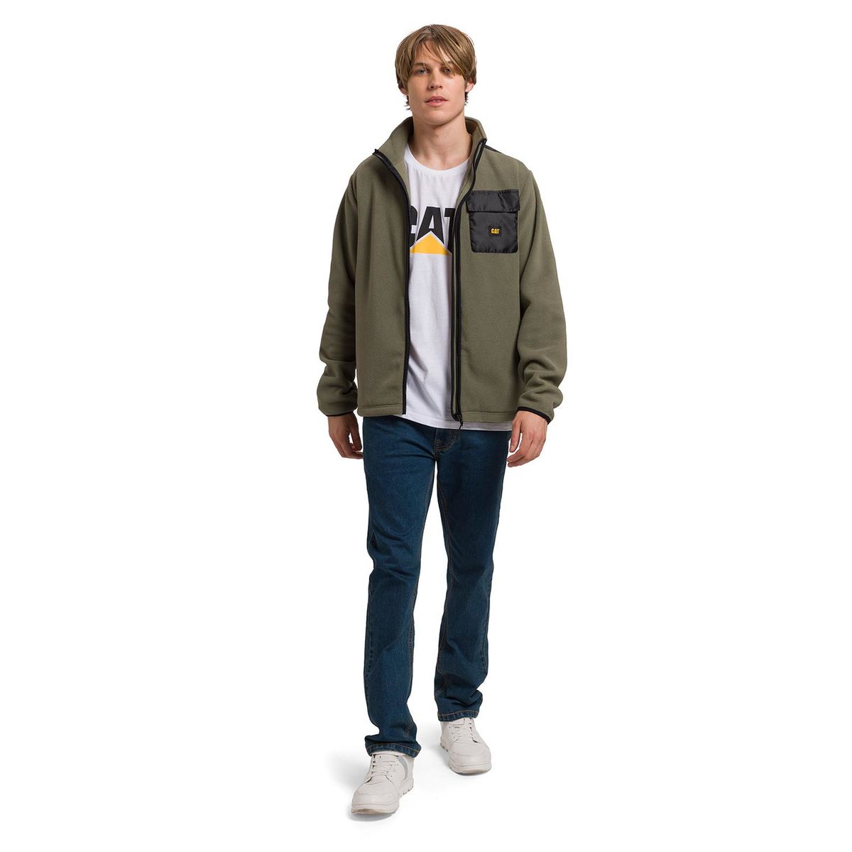CAT - Polar Fleece Utility Full Zip Hombre Verde CAT