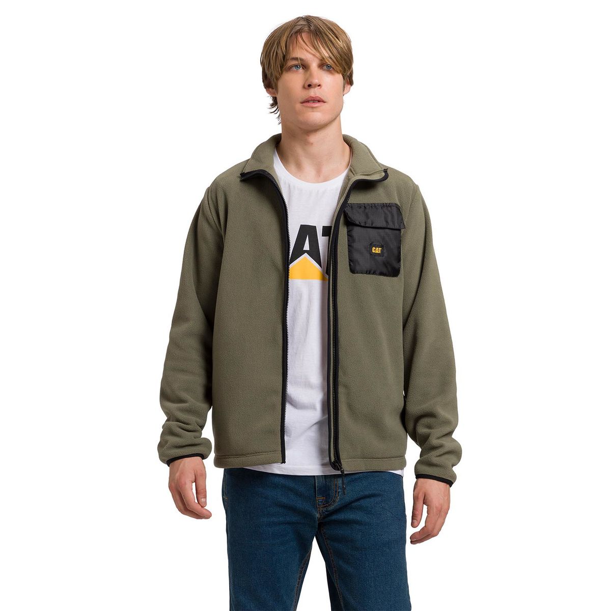 CAT - Polar Fleece Utility Full Zip Hombre Verde CAT