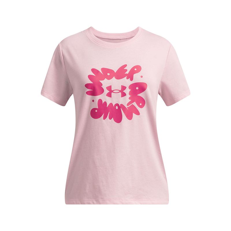 UNDER ARMOUR - Polera Manga Corta UA Bubble Niña Rosa UNDER ARMOUR