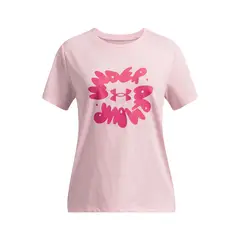 UNDER ARMOUR - Polera Manga Corta UA Bubble Niña Rosa
