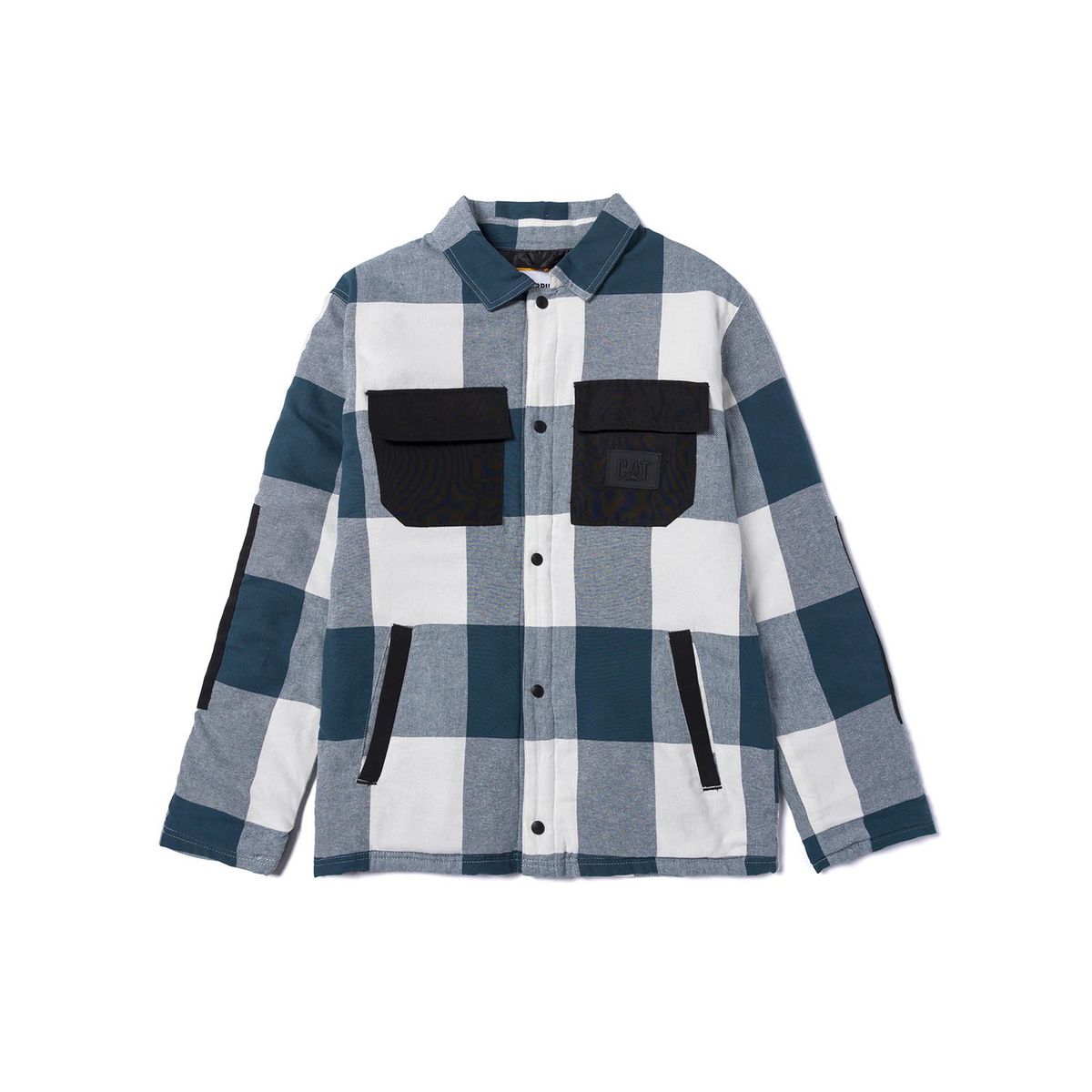 CAT - Chaqueta Flannel Snap Front Hombre Azul Petróleo CAT