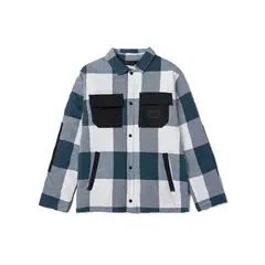 CAT - Chaqueta Flannel Snap Front Hombre Azul Petróleo