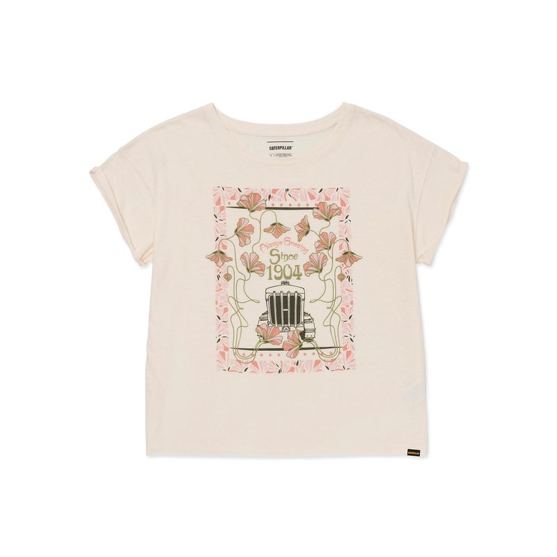 CAT - Polera Casual Relaxed Floral 5 Mujer Blanco CAT_.