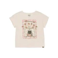 CAT - Polera Casual Relaxed Floral 5 Mujer Blanco CAT_.