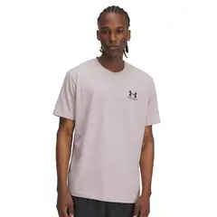 UNDER ARMOUR - Polera Manga Corta Leftchest Hombre Gris UNDER ARMOUR.-