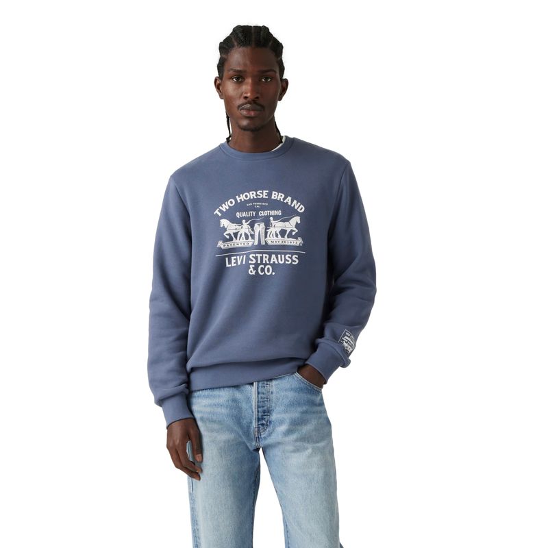 LEVIS - Polerón Hombre Standard Graphic Crew Azul Levis