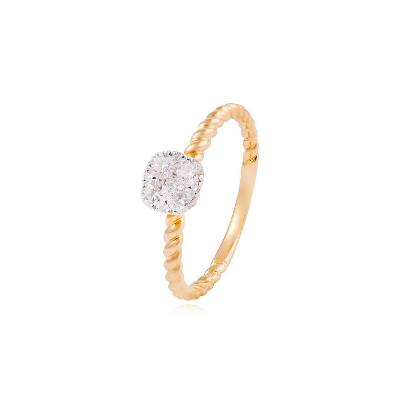 JB JOYAS BARON - Anillo Compromiso de Oro de 18kt Solitario 29 puntos de diamante