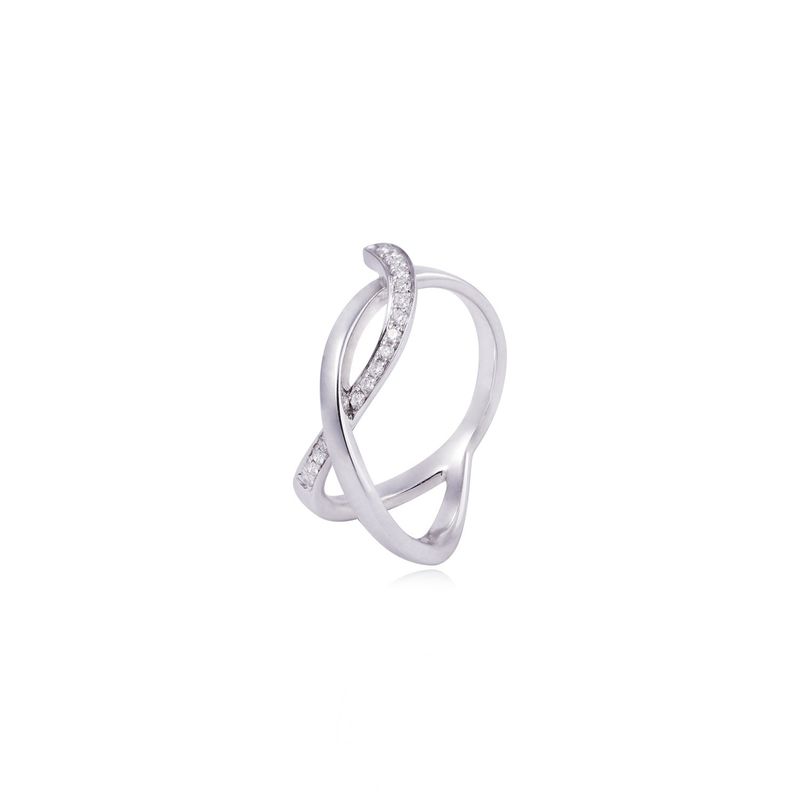 JB JOYAS BARON - Anillo Compromiso de Oro de 18kt Nudo 10 puntos de diamante