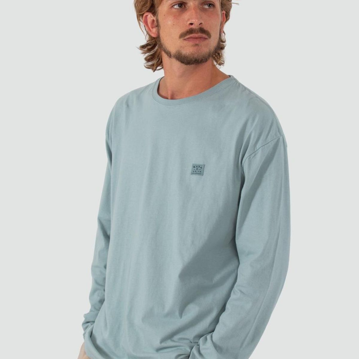 KAYA UNITE - Polera Hombre Manga Larga Daily Soft Verde