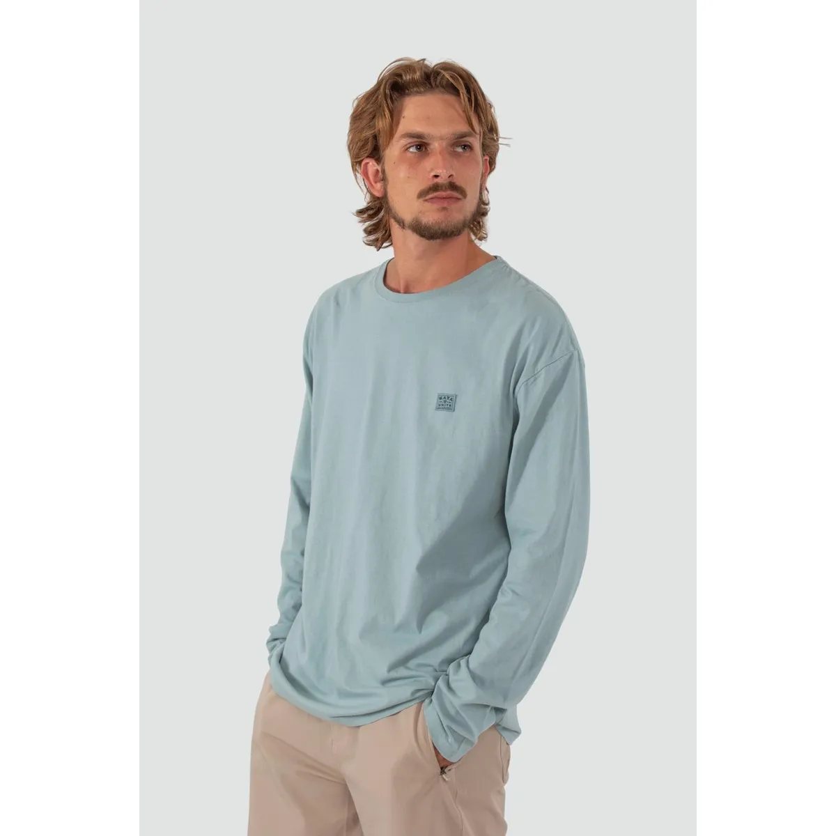 KAYA UNITE - Polera Hombre Manga Larga Daily Soft Verde