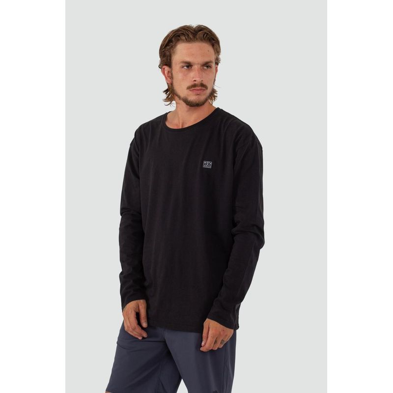 KAYA UNITE - Polera Hombre Manga Larga Daily Negra