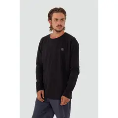 KAYA UNITE - Polera Hombre Manga Larga Daily Negra