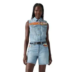 LEVIS - Chaqueta Mujer Embroidered Xs Vest Celeste