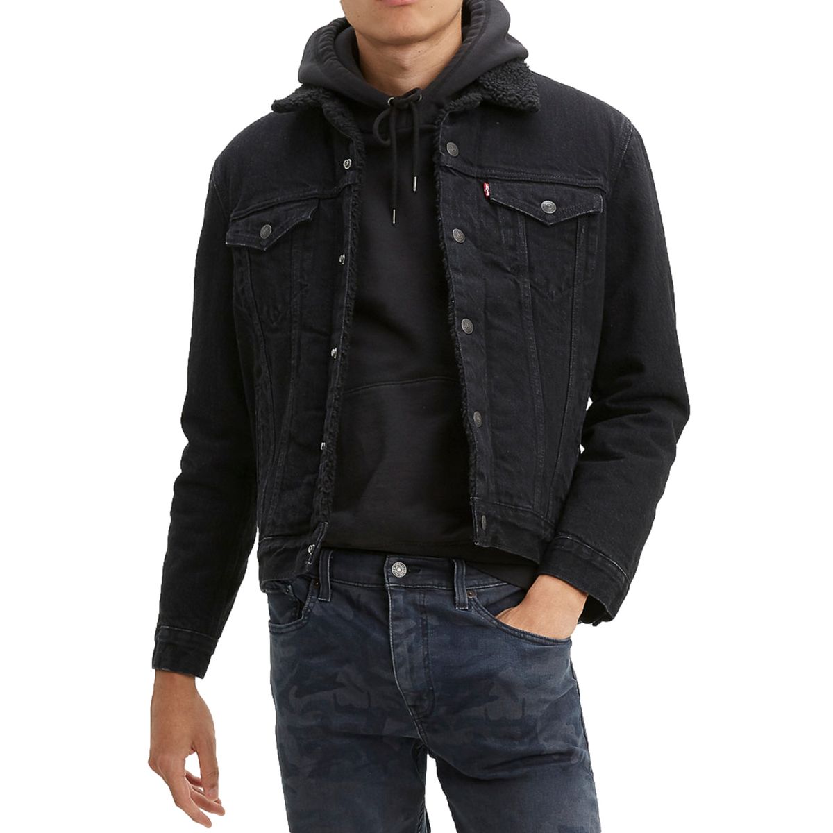 LEVIS - Chaqueta Hombre Sherpa Trucker Negro Levis