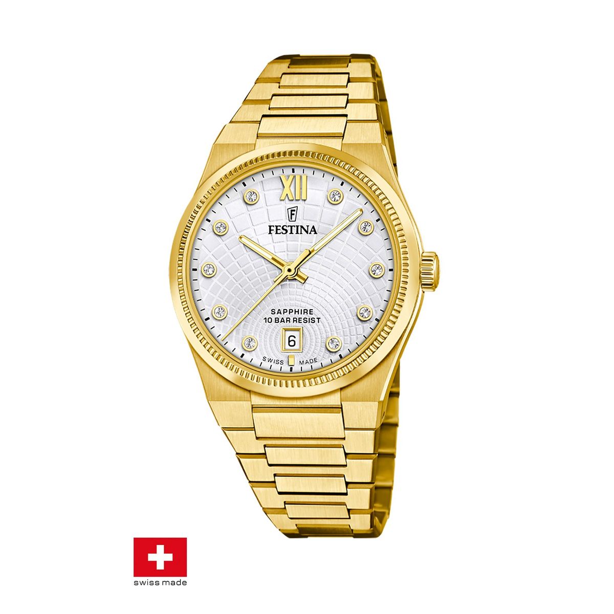 FESTINA SWISS - Reloj F20058/1 Festina Swiss Plateado Mujer Rive Collection