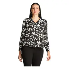 LORENZO DI PONTTI - Blusa Manga Larga Escote V Negro