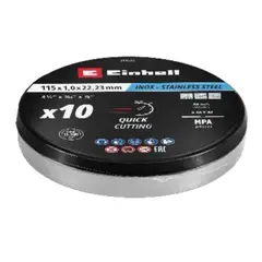 EINHELL - DISCO CORTE 4 12 1MM INOX LATA 10 UN