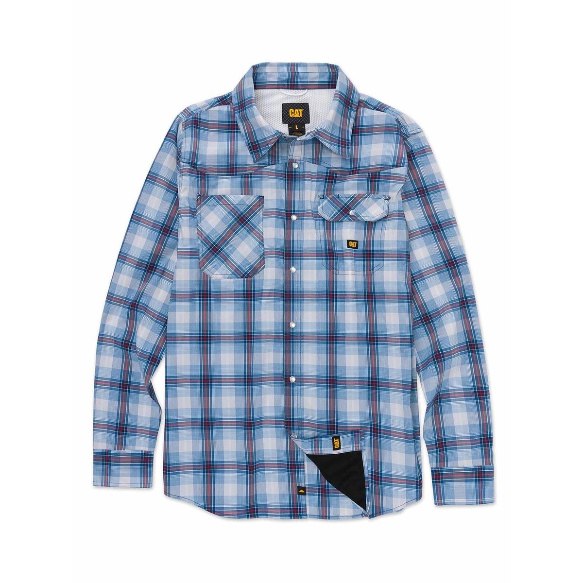 CAT - Camisa Casual Lightweight Western Celeste Hombre CAT