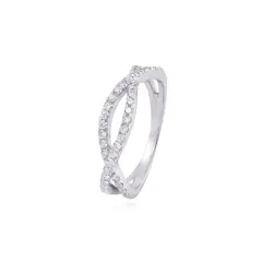 JB JOYAS BARON - Anillo Compromiso de Oro de 18kt Eslabones 41 puntos de diamante