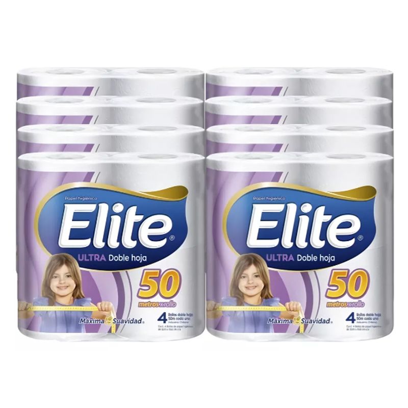 ELITE - Papel Higienico Elite 50 Mts 8 Paq X 32 Rollos
