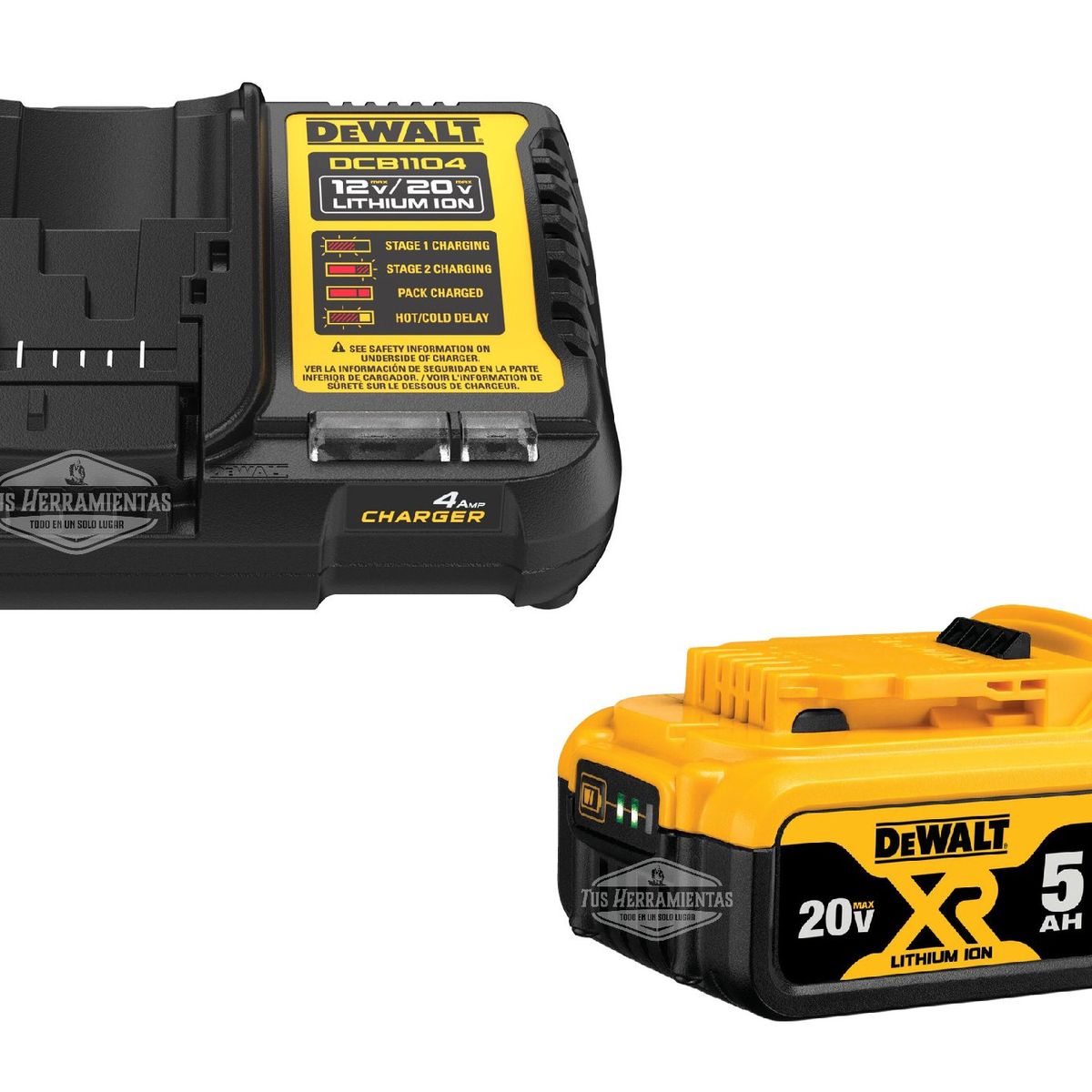 DEWALT - Kit Cargador Rápido Dcb115 / Batería Xr 20v 5ah Dewalt