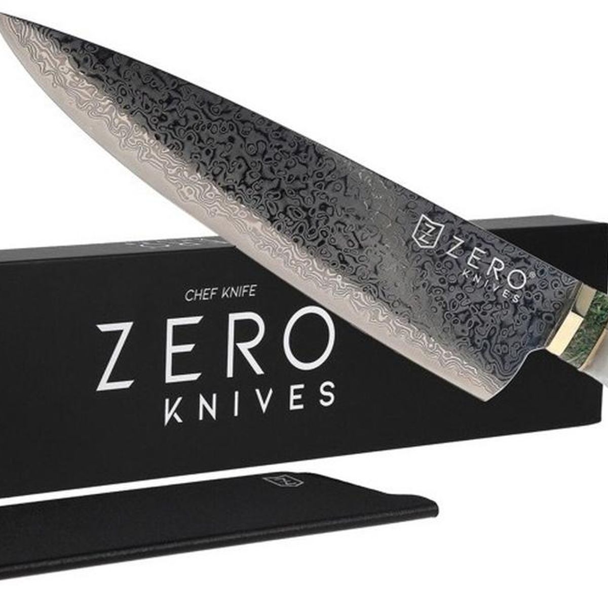 ZERO KNIVES - Cuchillo Acero Damasco 76 - Zero Knives - Vg 10 Pro - Blanco
