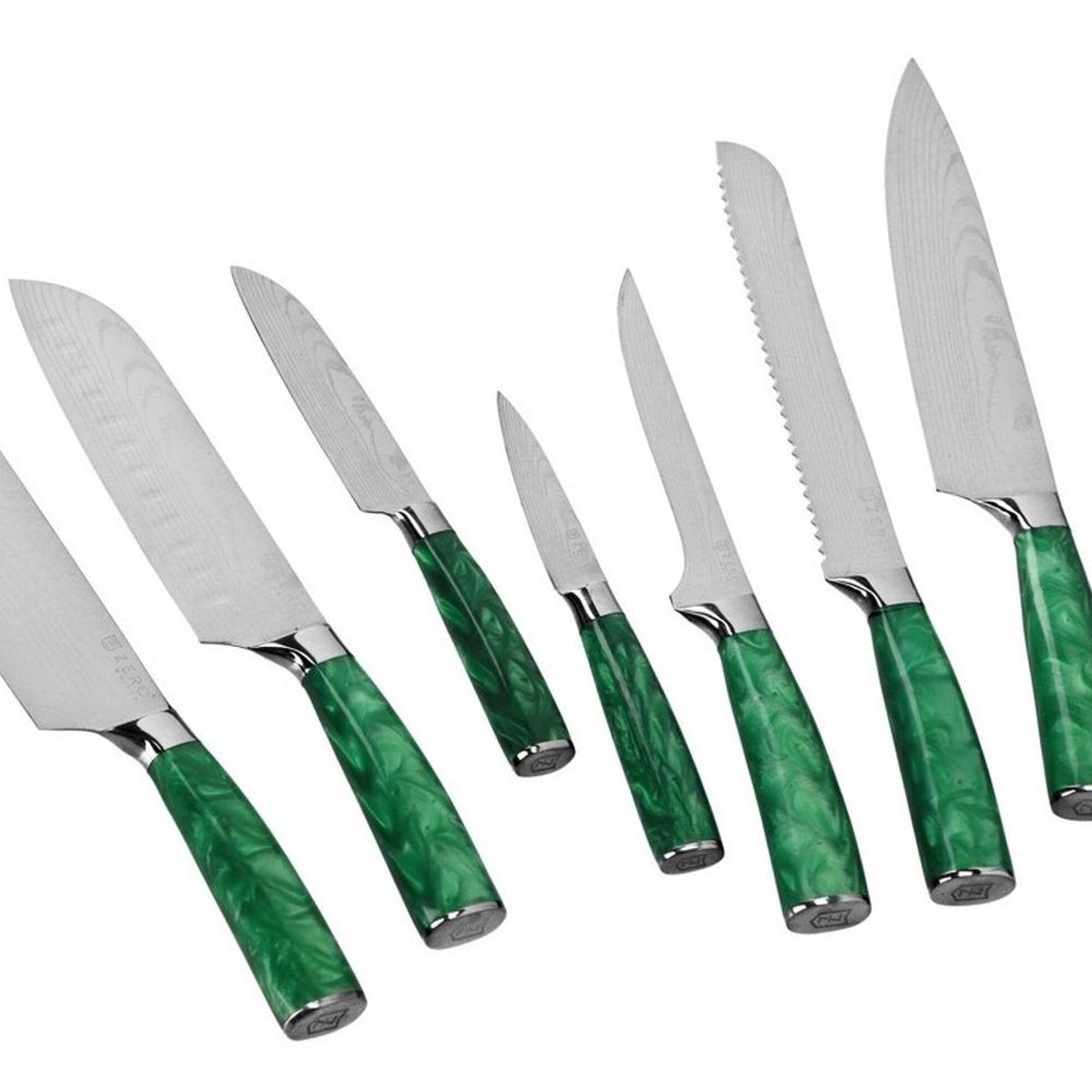 ZERO KNIVES - Set 8 Cuchillos - Zero Knives - Bright Set - Verde