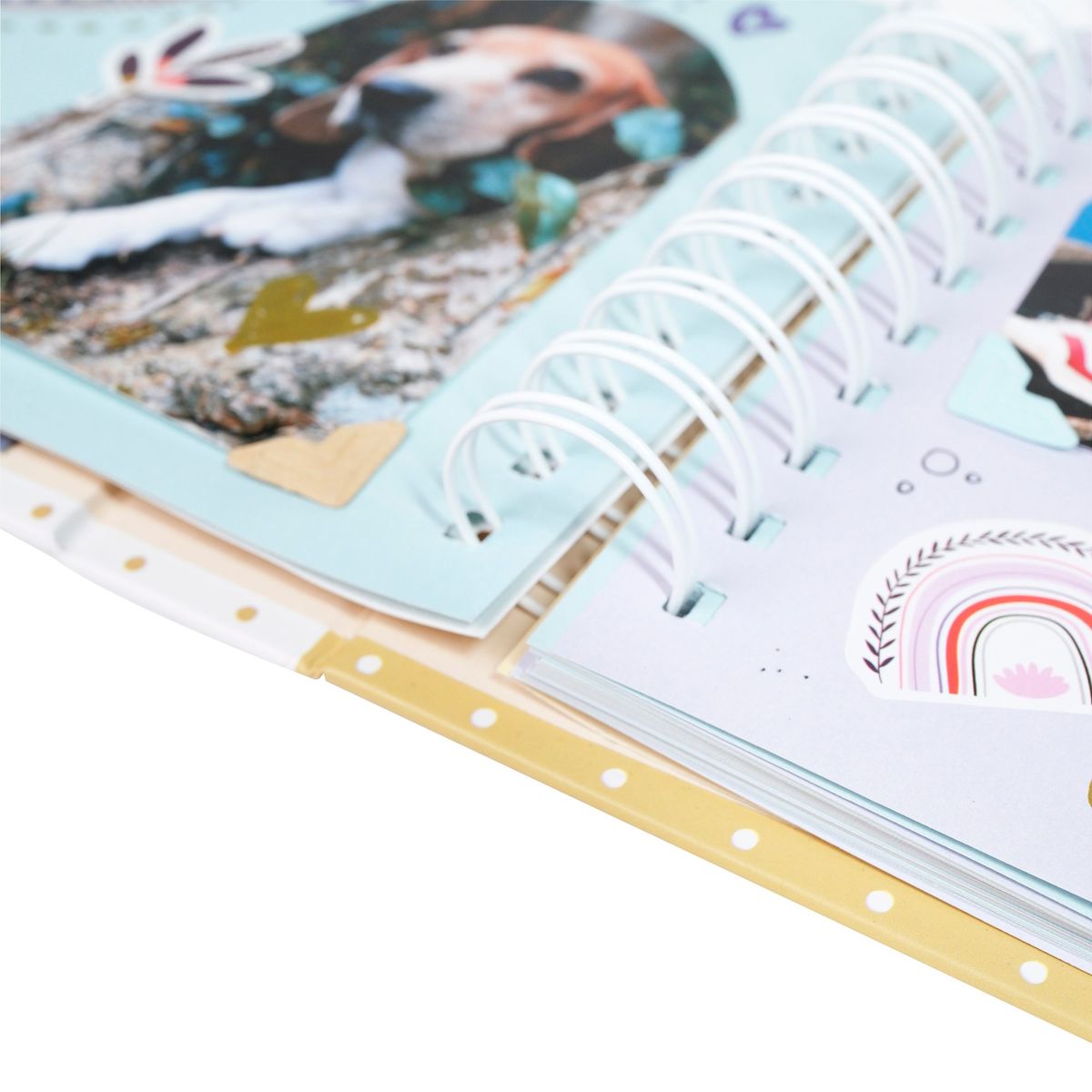 GENERICO - Álbum Fotos Scrapbook Blanco 64 Páginas 220gr Bicolor + Stickers