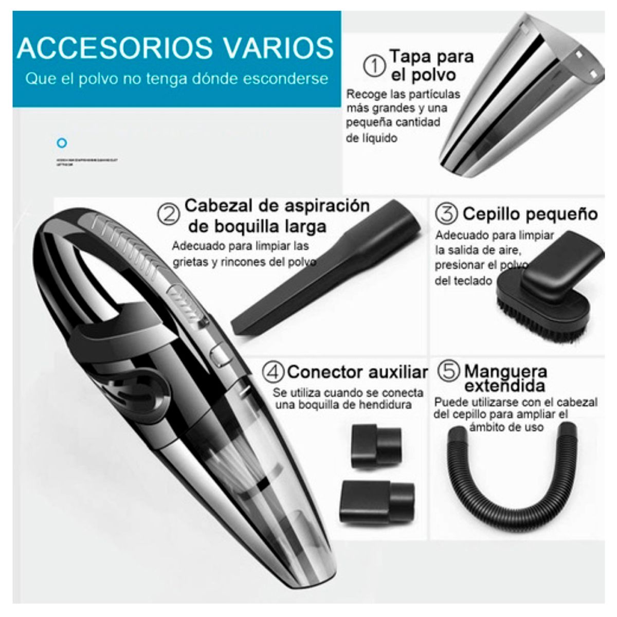 IRM - Aspiradora Portátil Para Auto y Hogar Inalámbrica