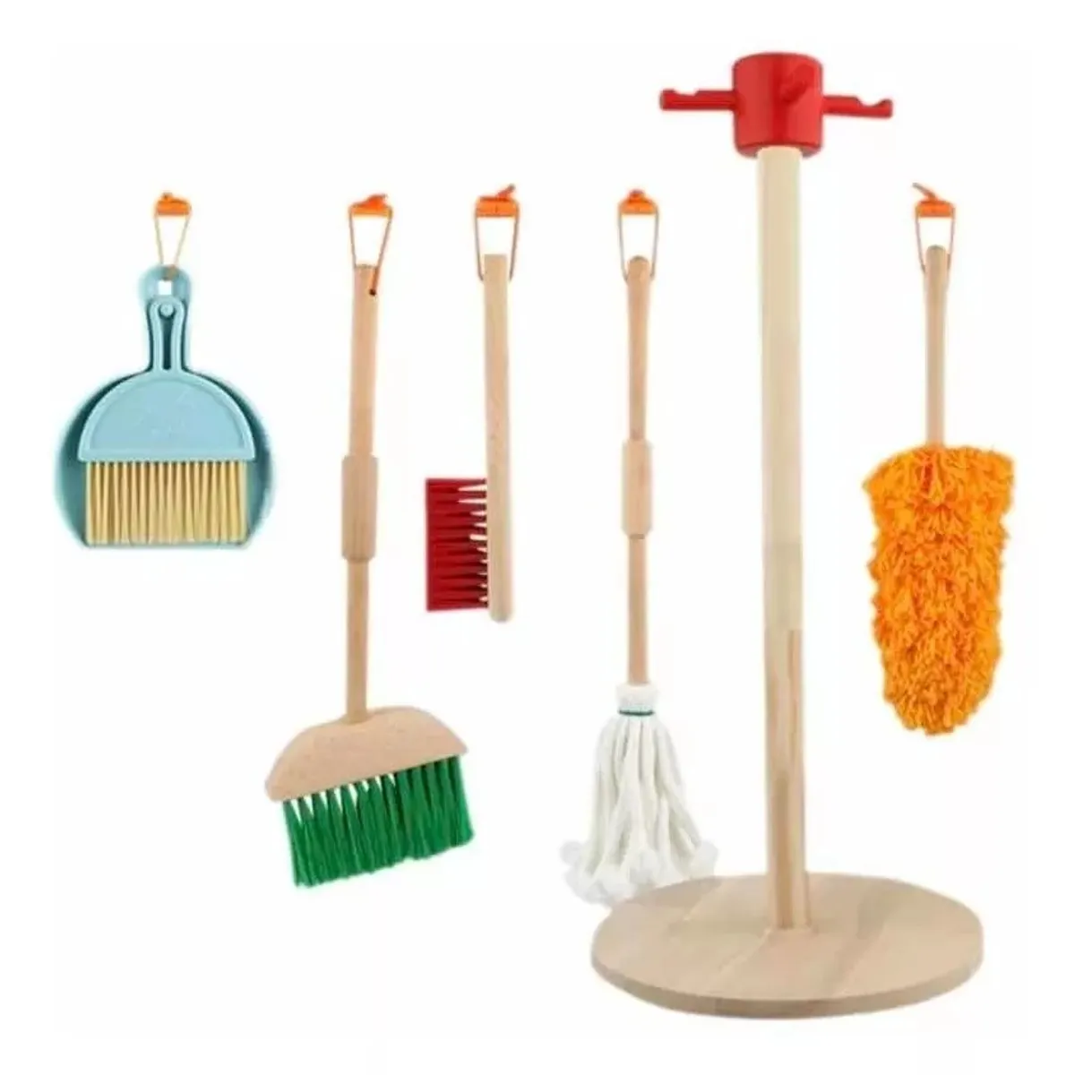 GENERICO - Juguete Set De Aseo Y Limpieza Para Niños En Madera 6pzas