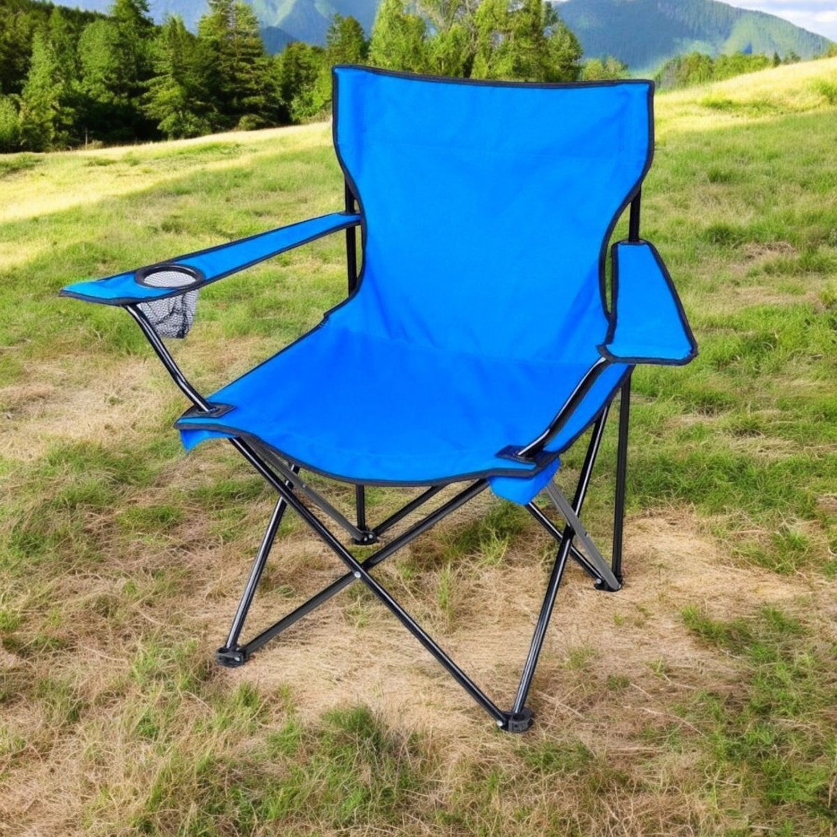 JARDIMEX - Silla Plegable Con Portavasos Camping De Playa Pesca Picnic