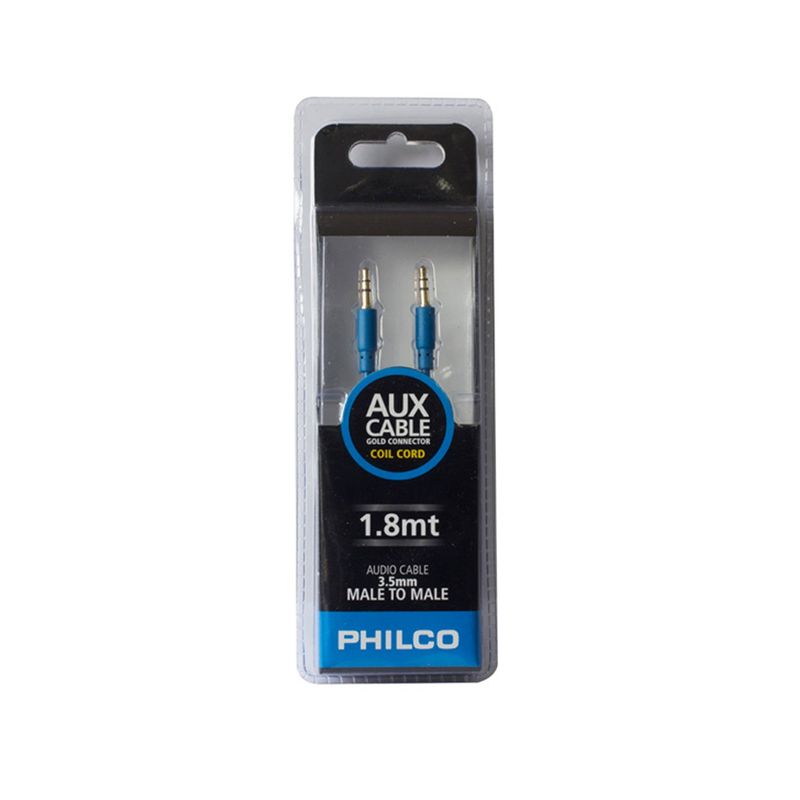 PHILCO - CABLE AUXILIAR 3.5 MM 1.8M AZUL PHILCO