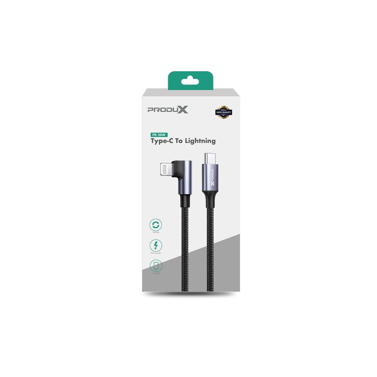 MOTOMO - Cable Motomo Game Playing tipo C a Lightning 20W Trenzado Negro