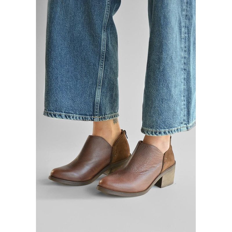 GIANI DAFIRENZE - Botin Mujer De Cuero Vinago C33 Café