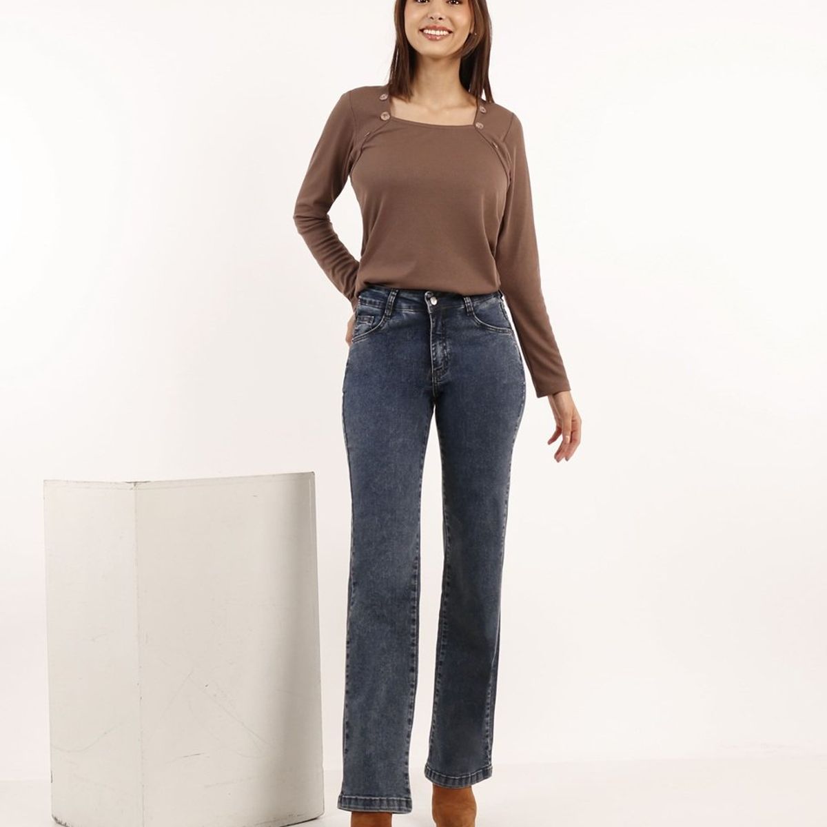 TENTATION - Jeans Wide Leg Nevado Azul Tentation