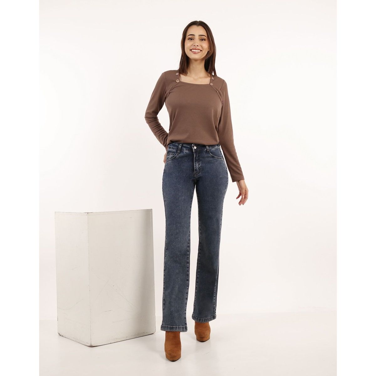 TENTATION - Jeans Wide Leg Nevado Azul Tentation