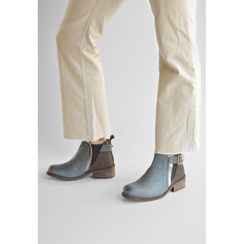 GIANI DAFIRENZE - Botin Mujer De Cuero Angu Gris Café C12