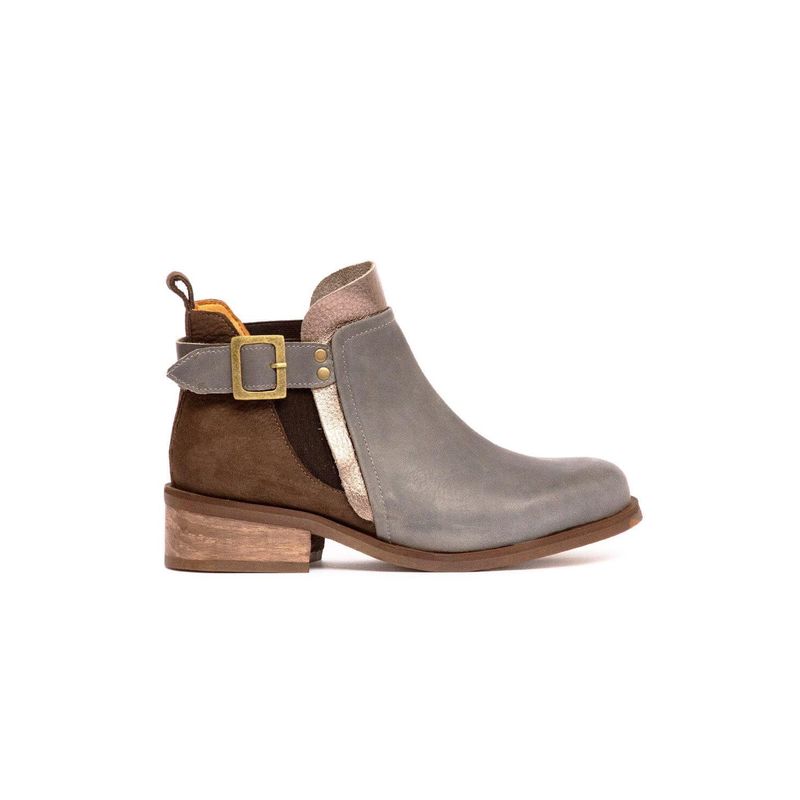 GIANI DAFIRENZE - Botin Mujer De Cuero Angu Gris Café C12