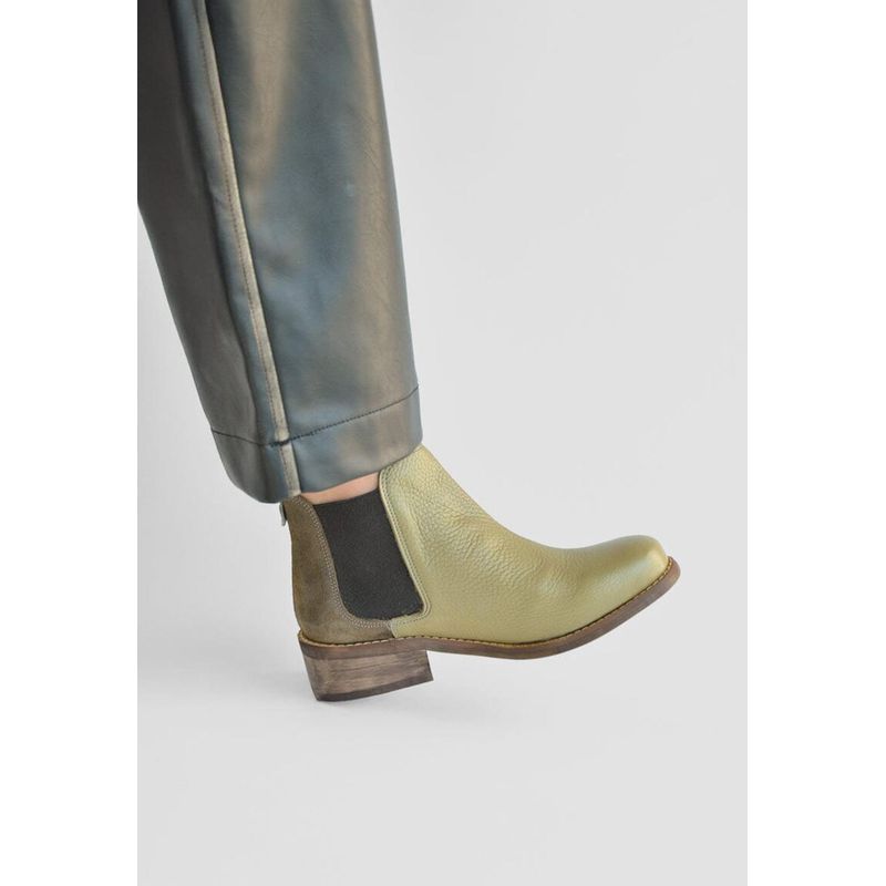 GIANI DAFIRENZE - Botin Mujer De Cuero Tina Verde C3
