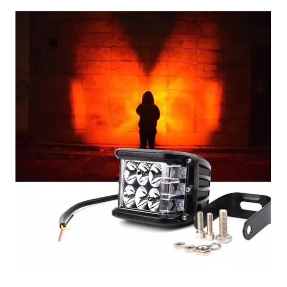 OFERTABKN - Focos Led X2 Auto Spot Bicolor 36w 4x4 Estrobo Blanco + Rojo